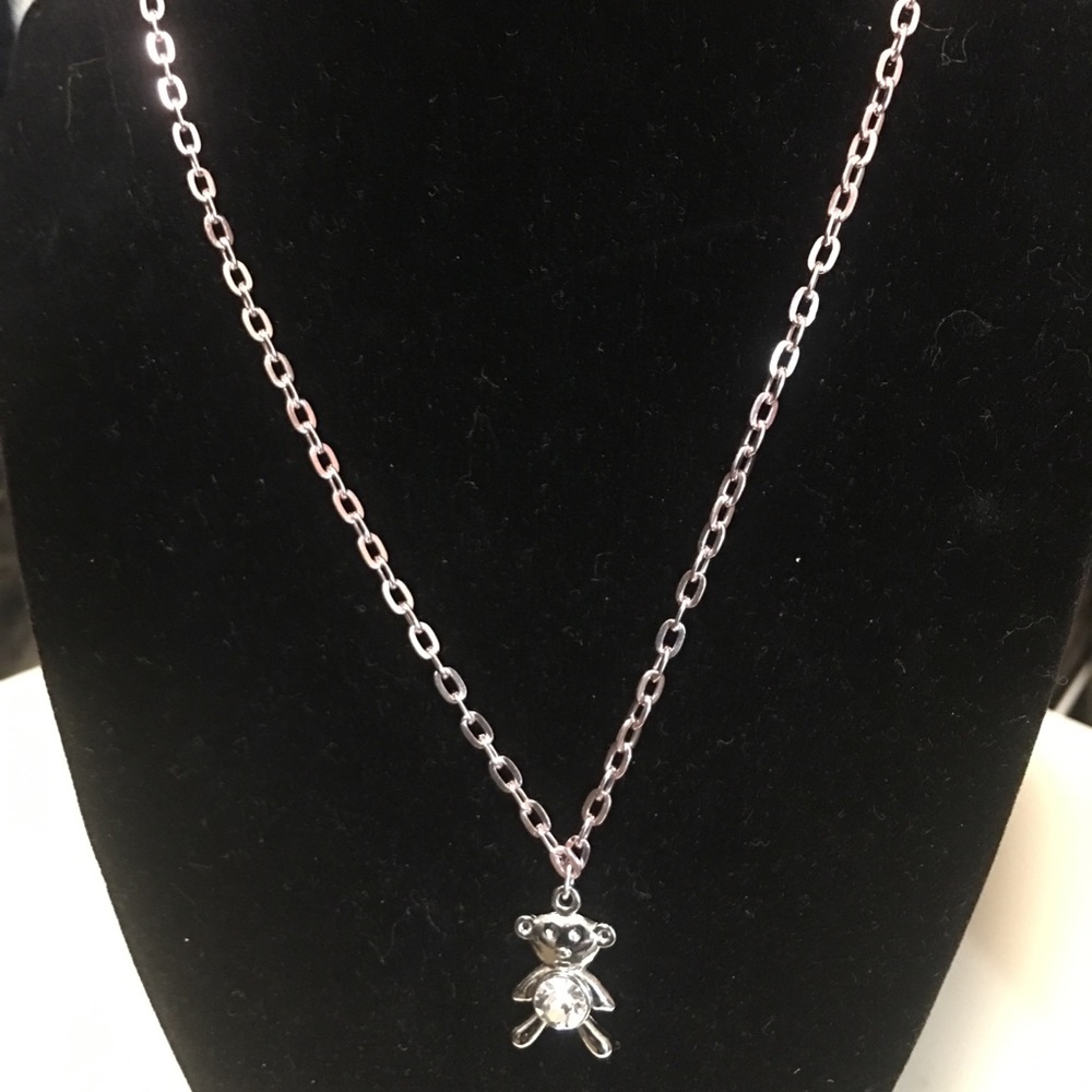 3/$25 or $12 Rosegold Necklace with Teddy Bear & Cubic Zirconia